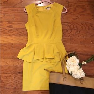 Gold Forever 21 Peplum Dress- Medium